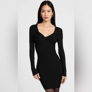 NWT Stitches and Stripes ribbed bodycon long sleeve dress black size small